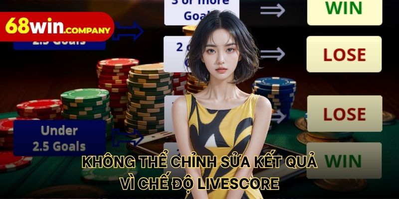 Không thể chỉnh sửa kết quả vì chế độ livescore